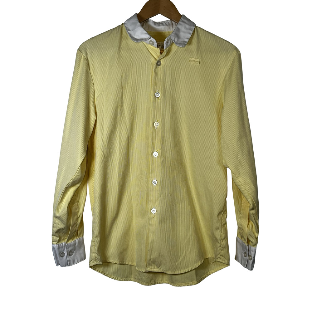 Disney Shirt Mens‎ Small Yellow White Stripe Cast Member Costume Uniform